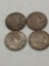 4x silver Franklin half dollars 2x 1962-D/ 53-D/ 53