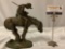 Vintage composite Native American on horseback sculpture art piece, made in Indonesia