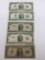 5x US 2 dollar bills , 2 x 1976, 2 x 1953 red seal one is rare star note , 1934 1 silver cert