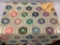 Vintage multi-color patchwork quilt w/ geometric design. Approx. 104 x 76 in. Nice condition