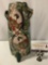 Antique Chinese hand painted footed vase w/ female figure designs.