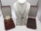 2 x Camrose and Kross Jacqueline Kennedy collection necklace and 3 x earrings marked 1 w/ COA