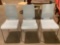 3 pc. lot of vintage grey painted wood chairs w/ chrome legs, approx 16 x 17 x 34 in.