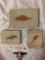3 pc. Lot of fish fossils in slabs, approx 7 x 5 x 1 in. 1 has been repaired.