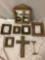 7 pc. lot of rustic wood decor from The Wooden Indian - New Mexico; picture frames, mirror, crucifix