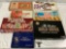 7 pc. vintage board games; Parker Brothers - Clue, Alaskan Gold Rush, Mickey Mouse Club Game, The