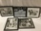 5 original circa 40S ,50,S framed photographs kids/ people playing marbles / or tournaments see pics