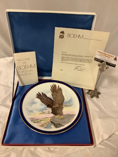 American bald eagle plate by BOEHM to celebrate 40th US President Ronald Reagan