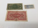 Rare 1925 10 yuan provincial bank Shantung, 1918 Kwang Tung 1 dollar , UNC 1940 farmers bank China 1