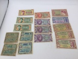 Excellent selection of vintage military script , Series 641, 591, 541, 100, see pics