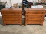 2 pc. set of antique Whitney furniture birch wood 4-drawer dressers, see pics