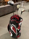Orlimar CRX golf bag w/ 3 driver clubs, Nike, Karsten, Ping.