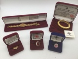 5 piece Camrose Kross JBK set , 3 rings , 2 bracelets all with COAs and boxes see description