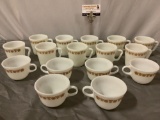 16 pc. lot of vintage PYREX milk glass coffee mugs / tea cups.