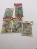 5 sealed bags of vintage cats eye marbles , marble king , Vitro