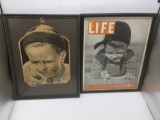 Two framed very cute marble pics, life magazine 1937 and signed John may 1925 in antique frame