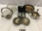 Lot of silverplate / metal decor; Godinger basket, Lunt bowl, clam shell server, napkin rings +