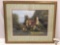 Framed cottage home art print by Home Interiors & Gifts, approx 22.5 x 36.5 in.