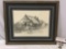 Framed drawing of raised hut on handmade paper by Vankham