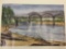 Signed watercolor art print: Old Alsea Bay Bridge, Waldport, OR by Marj Thurber, #ed 249/1000