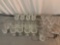 28 pc. lot of crystal / glass drinking glasses, 5 styles