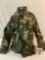 Camouflage canvas army jacket parka, size Large