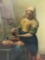 Vermeer; The Milkmaid art print, shows wear, approx 24 x 20 in.