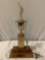 Vintage trophy, 1962 World championship timber carnival, Wimer Logging Co. 1 figure is missing. see