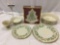 6 pc. lot of LENOX Dimension Collection Holiday holly pattern dishware, made in USA.