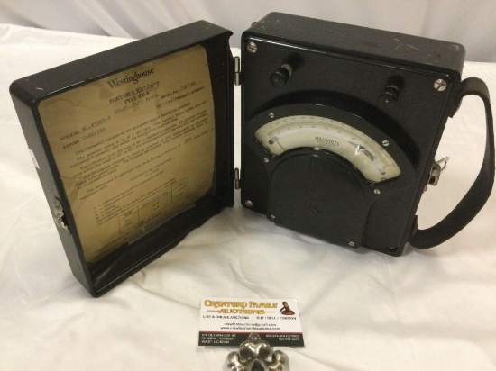 Antique WESTINGHOUSE Portable Millivolt Direct Current reader gauge