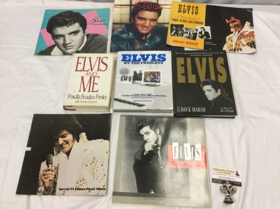 8 pc. lot of ELVIS PRESLEY books and calendars.