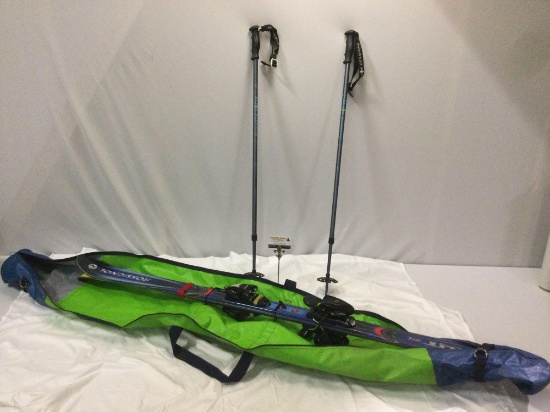 ROSSIGNOL CUT 10-4 L 160 snow skis, made in Spain, Black Diamond poles, Athalon Products ski bag