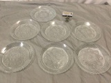 7 pc. lot of vintage Crystal plates, approx 10 in.