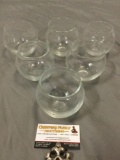 6 pc. lot of vintage glass globe / ball drinking glasses, approx 4 x 4 in.