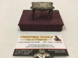 Antique German Silver Miniature table , 1855-1919, approx 2 x 1 x 1 in.