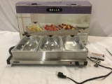 BELLA triple buffet server in warming tray.