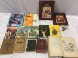 Mixed lot of vintage/ antique books; Huckleberry Finn, Dale Earnhardt, the golden impala