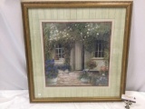 Framed porch / garden art print by Home Interiors & Gifts, approx 27 x 27 in.