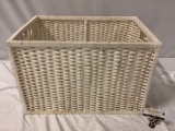 Woven hamper basket, approx 16 x 23 x 15 in.