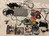 SONY Playstation video game console w/ lot game discs, cords and controllers, tested/working