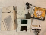 NINTENDO DS lite w/ box, manual, cord, stylus plus Brain Age game cartridge