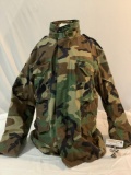 Camouflage canvas army jacket parka, size Large