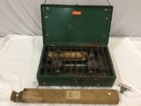 Vintage COLEMAN camp stove w/ High Stand legs, see pics