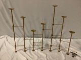 Vintage metal 7 candle folding candle holder, approx 32 x 27 in.