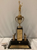 Vintage trophy, 1959 World championship timber carnival Albany, Oregon, WIMER logging company