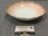 Vintage French Limoges bowl w/ feather edge, approx 10 x 2 in.