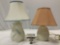 2 pc. BELLEEK Retrospect 2000 / 2001 lamps w/ shades, tested/working