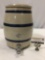 Vintage stoneware crock drink dispenser with lid & nozzle marked; 2 w/ Crown logo