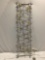 Vintage metal wire wall art piece w/ mother of pearl leaves, approx 14 x 46 in.
