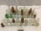 Lg. lot of antique glass bottles; blue, green, clear, brown, purple, some branded, HIRES, HINDS, ER